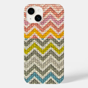 CINZA BRANCA AMARELA AZUL MOSAIC CHEVRONS