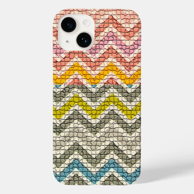 CINZA BRANCA AMARELA AZUL MOSAIC CHEVRONS (Verso)