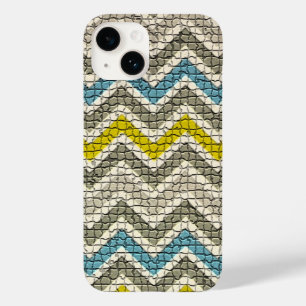 CINZA BRANCA AMARELO CHEVRONS AZUL MOSAIC