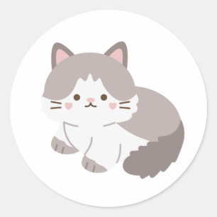 Cinza branca e adesivo branco de gato