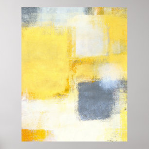 cinza 'Busted' e Poster Abstrato amarelo