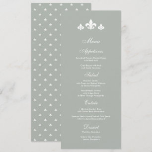 Cinza   Cartões de Menus para Casamento Brancos