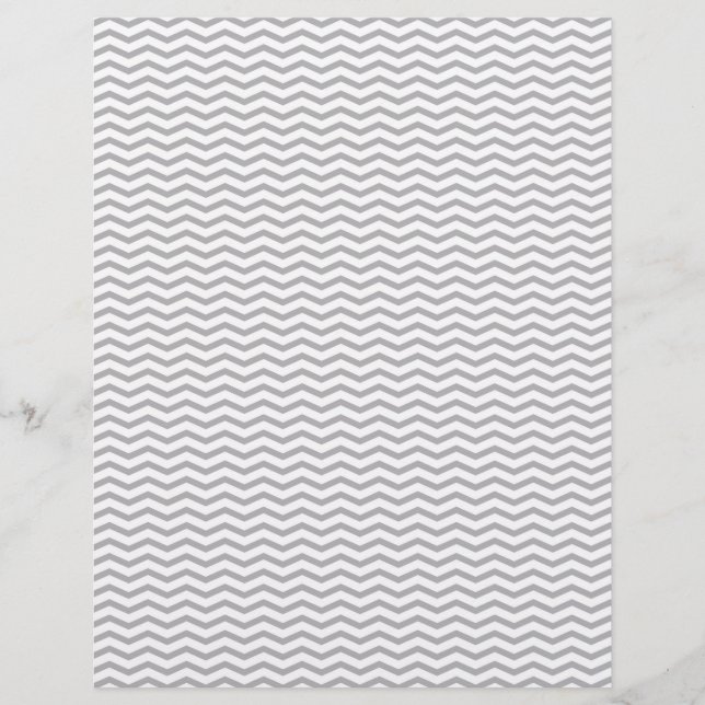 Cinza Chevron/Zig Zag - Papel Scrapbook (Frente)