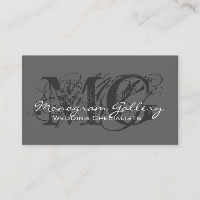 Cinza chique do modelo de cartão de negócios do (Frente)