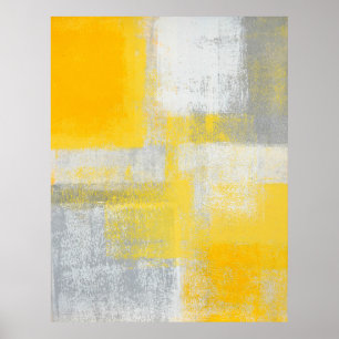 cinza 'Cliff' e Poster Abstrato amarelo