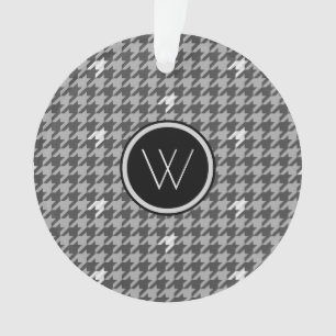 Cinza com Ornamento Houndstooth de Destaque de Pra