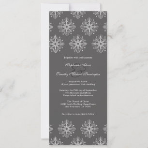Cinza + convite para casamento no inverno de floco