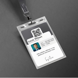 Cinza   Crachá de Identificação de Funcionário Per