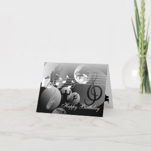 Cinza da música do amor do cartão de aniversári
