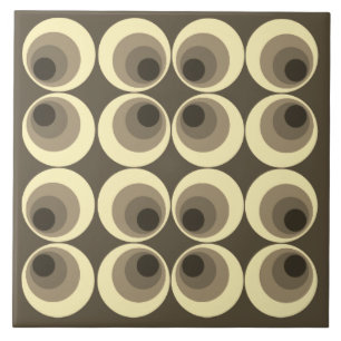 Cinza da Vintage retro 70s Círculos Azulejo