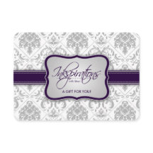 Cinza Damask and EggPlant Purple Gift Certificate