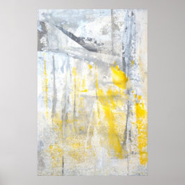 cinza de "Abstração" e Poster de Arte Amarela