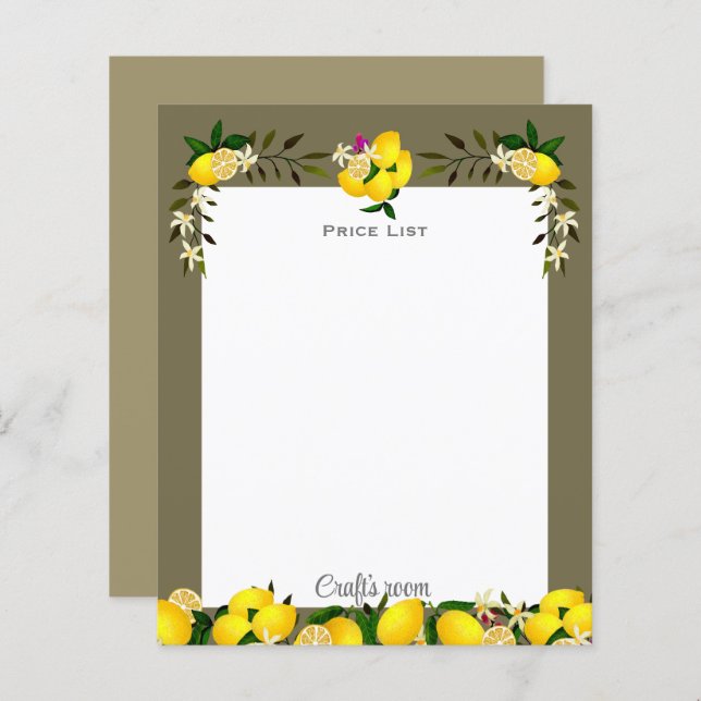 Cinza de Artesanato de Lemon (Frente/Verso)