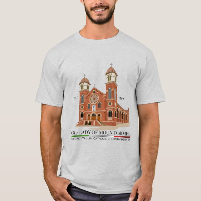 Cinza de Camisas T Masculinas do Logotipo OLMC (Frente)