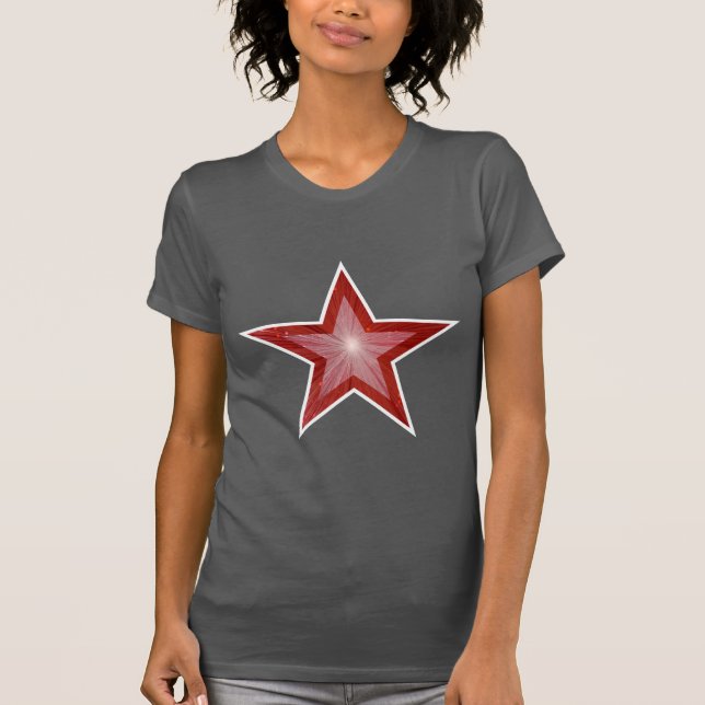 Cinza de camisetas brancas da Estrela Vermelha (Frente)