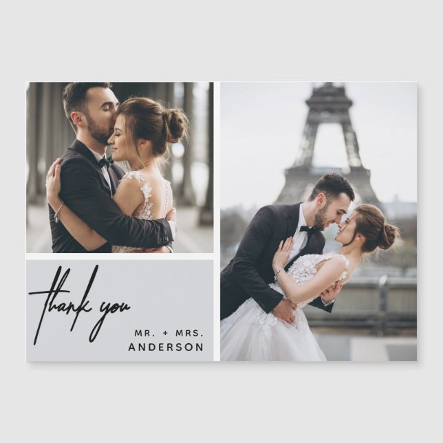 Cinza De Casamento Da Colagem De Fotos Moderna Obr (Frente)