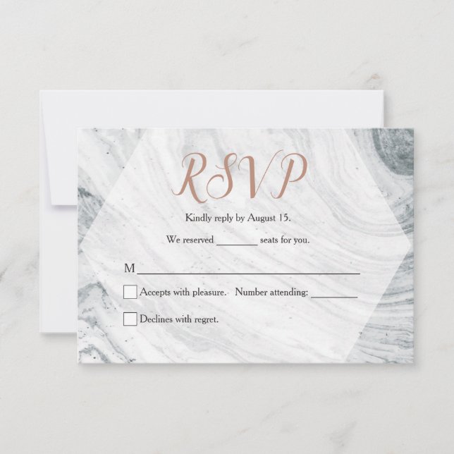 Cinza de Casamento Moderno RSVP Chic (Frente)