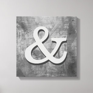 cinza de chique de arte de canvas e ampersand