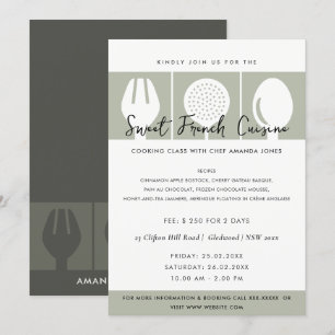 CINZA DE CONVITE DA CLASSE DE COOKERY FORK DA FILH