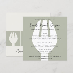 CINZA DE CONVITE DE COZINHAR DE FORK DE FILHO DE M