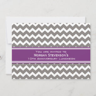 Cinza de Convite de Luncheon de Aniversário do Fun