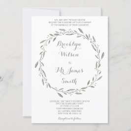 Cinza de Convite para Casamento Elegante