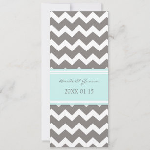 Cinza de Convites de Casamento Chevron Azul