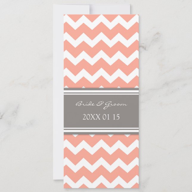 Cinza de Convites para Casamento Coral Chevron (Frente)