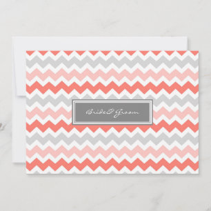 Cinza de Convites para Casamento Coral Chevron