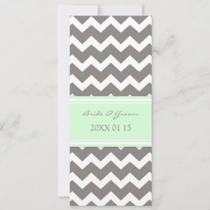 Cinza de Convites para Casamento Mint Chevron