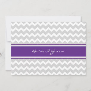 Cinza de Convites para Casamento Plum Chevron