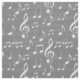 Cinza de notas de música branca tecido