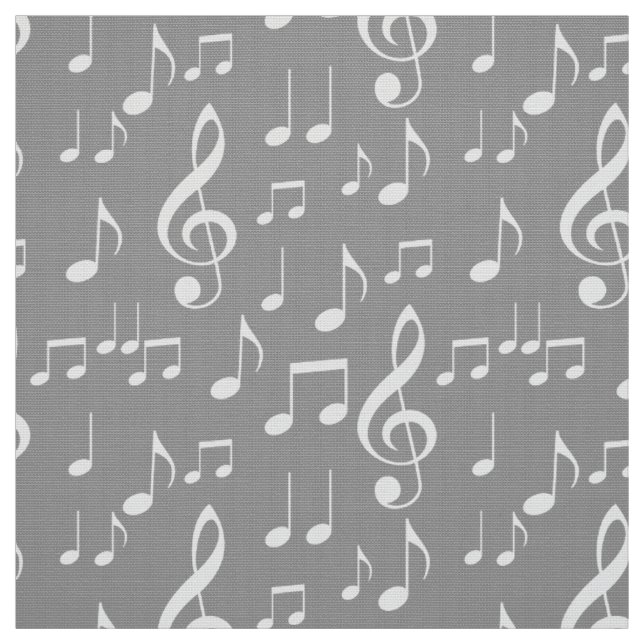 Cinza de notas de música branca tecido (Modelo)