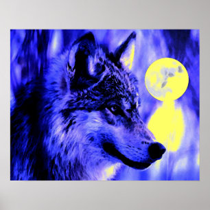 Cinza de Poster de Wolf & Moon - Lobos Noturnos Az