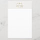 Cinza Dourada monograma | Papel de carta Elegante  (Frente)