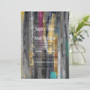 Cinza Dourada pintura de Brushstrokes Abstrato