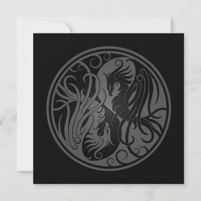 Cinza e Black Yin Yang Phoenix (Frente)