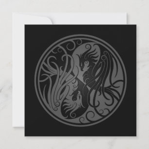 Cinza e Black Yin Yang Phoenix
