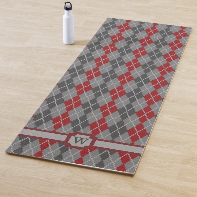 Cinza e Brasas Argyle Tapete de Yoga (In Situ)