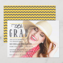 Cinza e Convite de festas Formando amarelo da medu