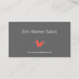 CINZA E CORAL ORIGAMI CRANE Cartão de visita