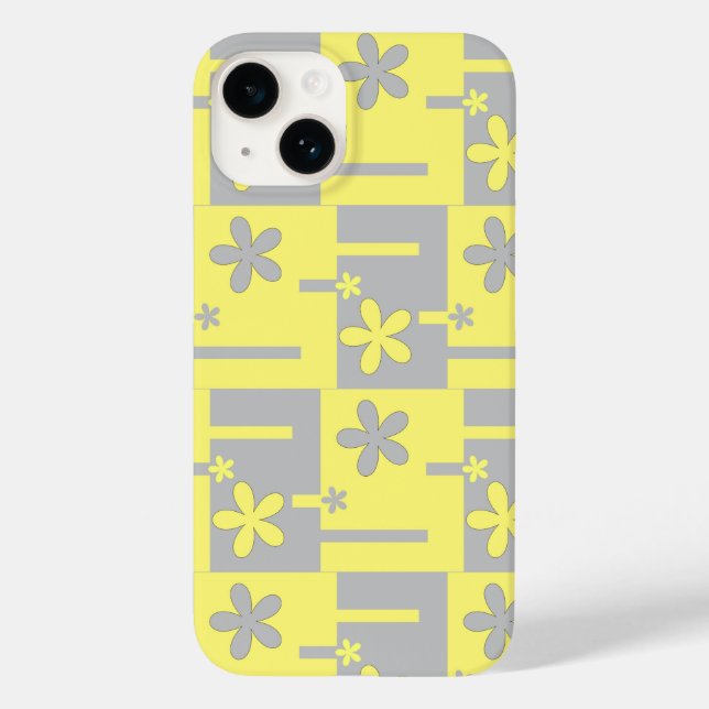 cinza e impressão amarela, capas de iphone de gabi (Verso)