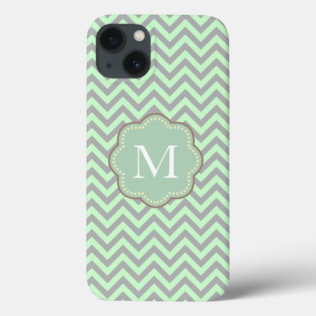 Cinza e Mint Chevron (Verso)