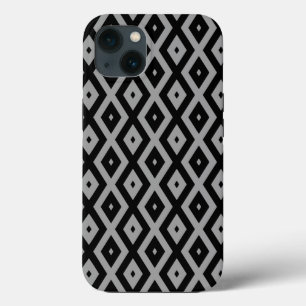 Cinza e padrão de diamante preto Ca Case-Mate iPho
