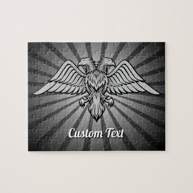 Cinza Eagle com duas Cabeças Quebra-cabeça (Horizontal)