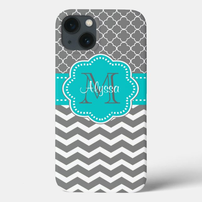 Cinza Escura e Cevon Azul Personalizado (Verso)