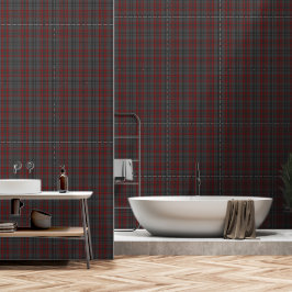 Cinza Escura Vermelha Grande Xadrez de Tartan Pret