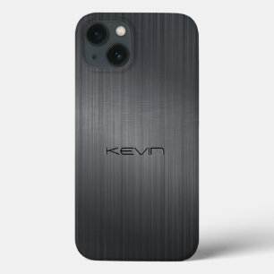 Cinza Escuro Faux Escovado Fundo de Alumínio, Mães