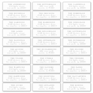 Cinza Etiquetas de endereço de casamento individua