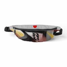 Cinza Fanny Pack Trend Abstrato Art Black Powdery